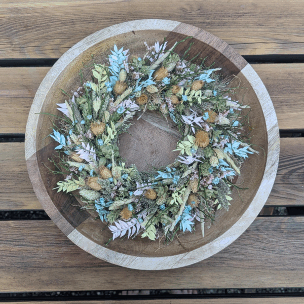 Trockenblumenkranz mit Disteln - 28 cm – Bild 3