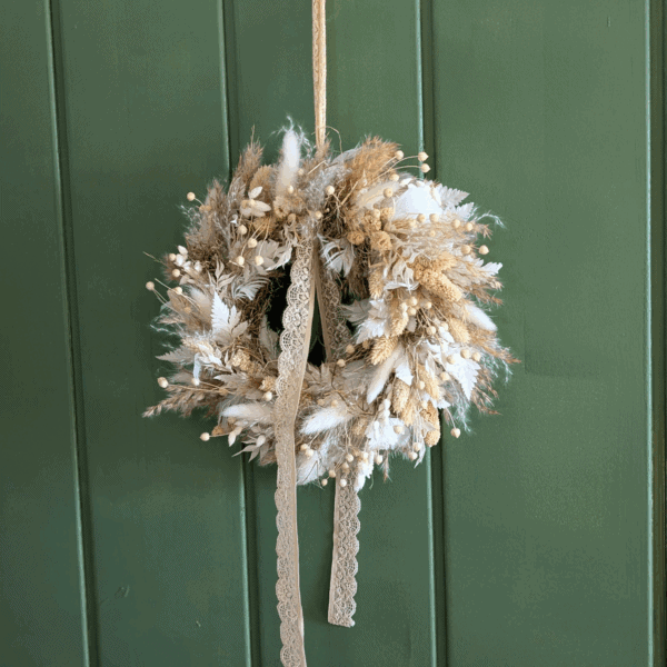 Trockenblumenkranz Naturmix | Pampas & Farn - 28 cm – Bild 2