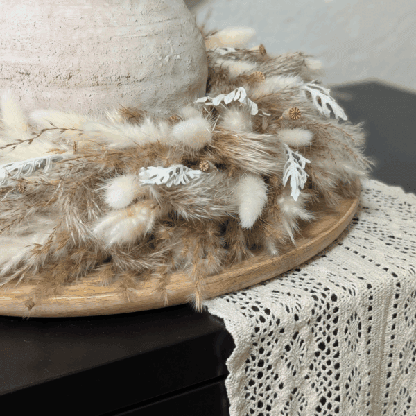 Trockenblumenkranz mit Mohnkapseln & Pampas | 37 cm – Bild 3