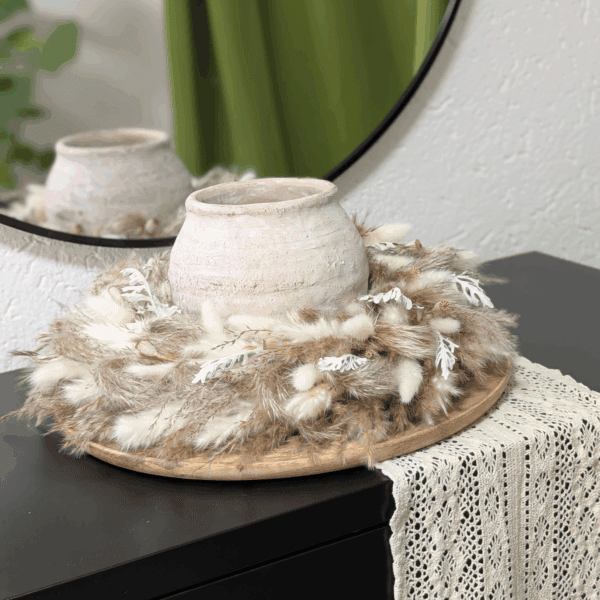 Trockenblumenkranz mit Mohnkapseln & Pampas | 37 cm – Bild 2
