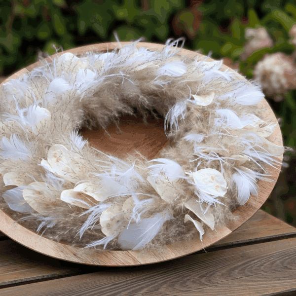 Trockenblumenkranz mit Pampas & Lunaria | 33 cm – Bild 2