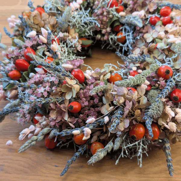 Trockenblumenkranz mit Lavendel & Rispenhortensie – natürlich. duftend. detailverliebt. – Bild 5
