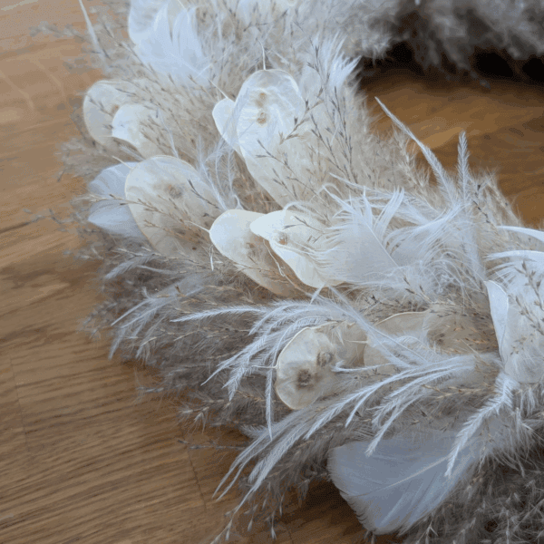 Trockenblumenkranz mit Pampas & Lunaria | 33 cm – Bild 3