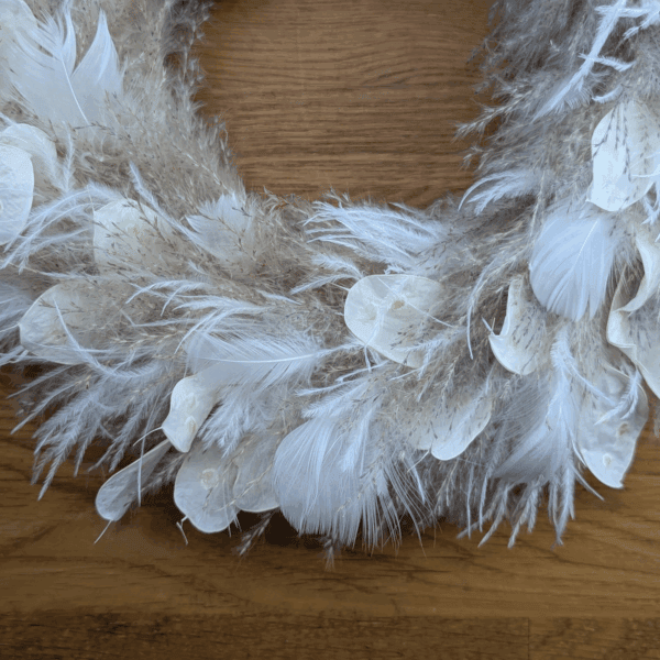 Trockenblumenkranz mit Pampas & Lunaria | 33 cm – Bild 4