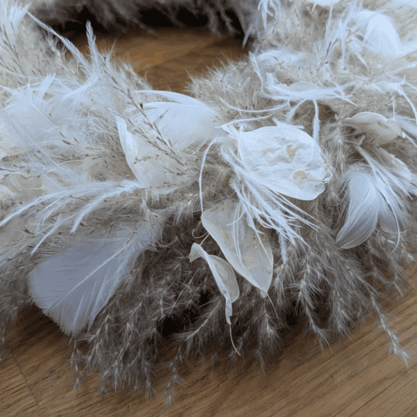 Trockenblumenkranz mit Pampas & Lunaria | 33 cm – Bild 5