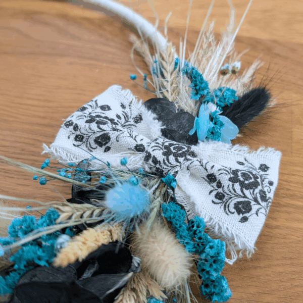 Trockenblumenkranz mit Pampas & Makramee-Schleife | 28 cm – Bild 4
