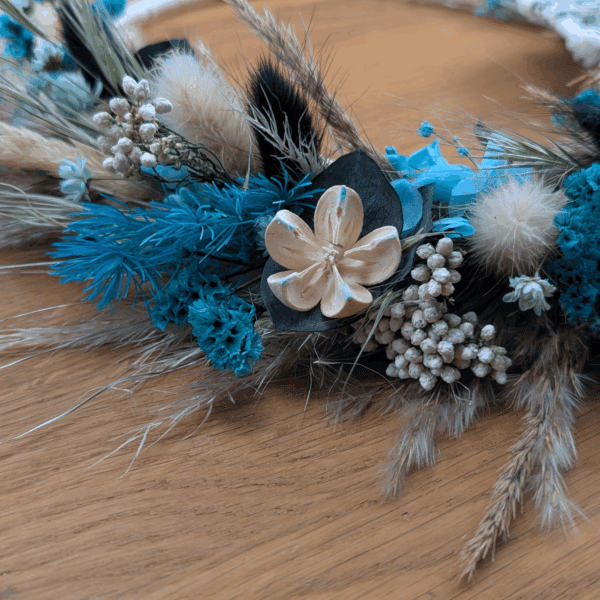 Trockenblumenkranz mit Pampas & Makramee-Schleife | 28 cm – Bild 5