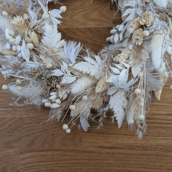 Trockenblumenkranz Naturmix | Pampas & Farn - 28 cm – Bild 3