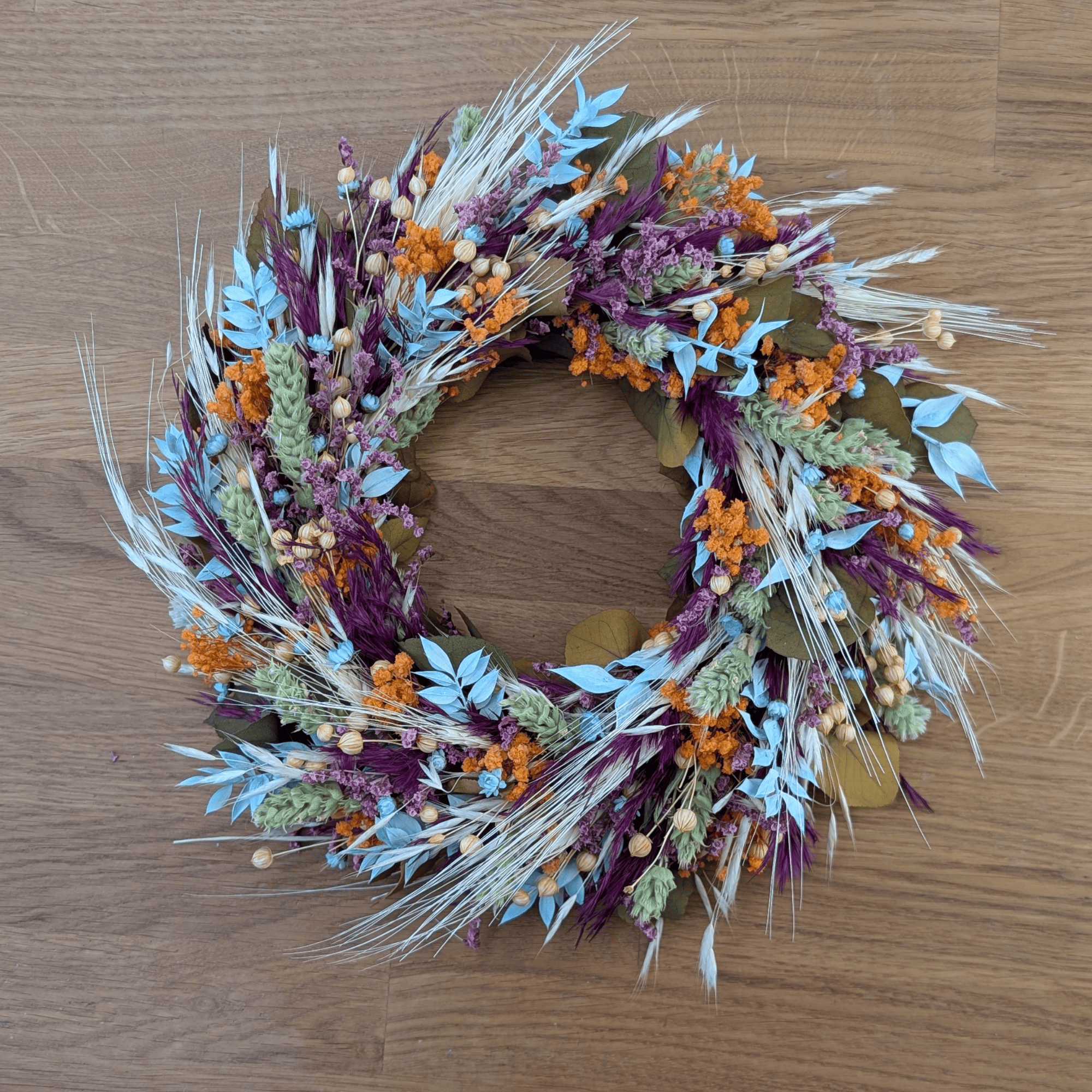 Trockenblumenkranz bunt - Pampas & Eukalyptus - 28 cm