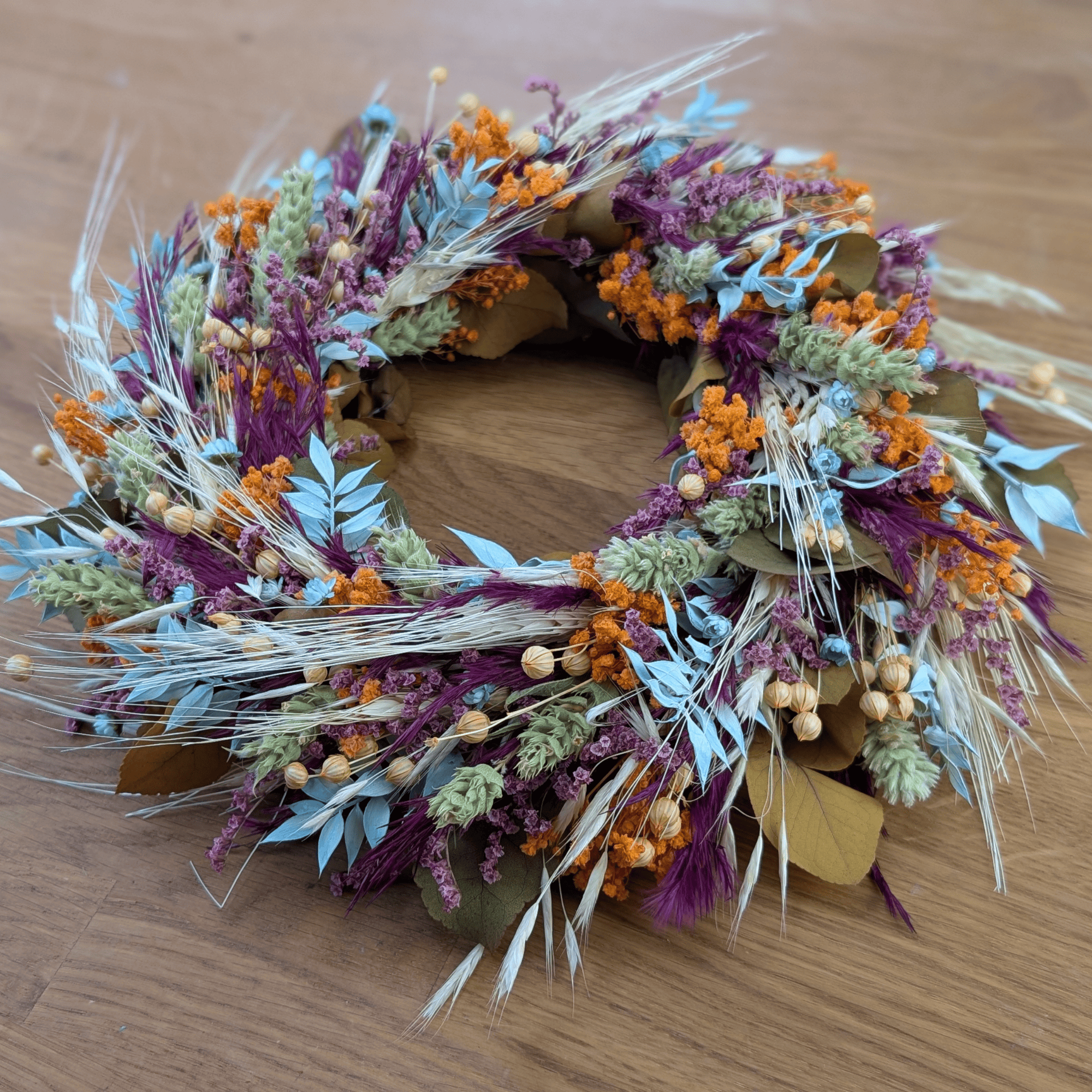 Trockenblumenkranz bunt - Pampas & Eukalyptus - 28 cm – Bild 5