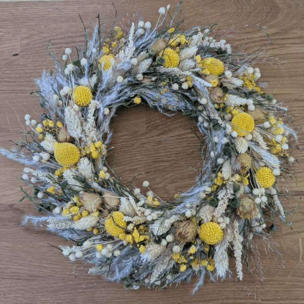 Trockenblumenkranz mit Farn & Hortensie - 25 cm