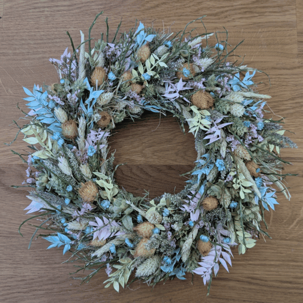 Trockenblumenkranz mit Disteln - 28 cm