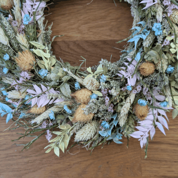 Trockenblumenkranz mit Disteln - 28 cm – Bild 5