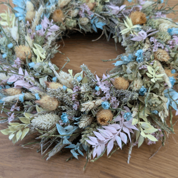 Trockenblumenkranz mit Disteln - 28 cm – Bild 6