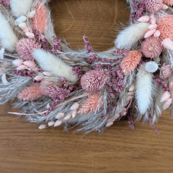 Trockenblumenkranz in Naturtönen - 25 cm – Bild 4
