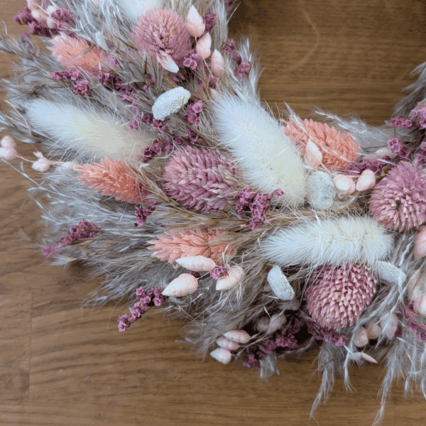 Trockenblumenkranz in Naturtönen - 25 cm – Bild 5