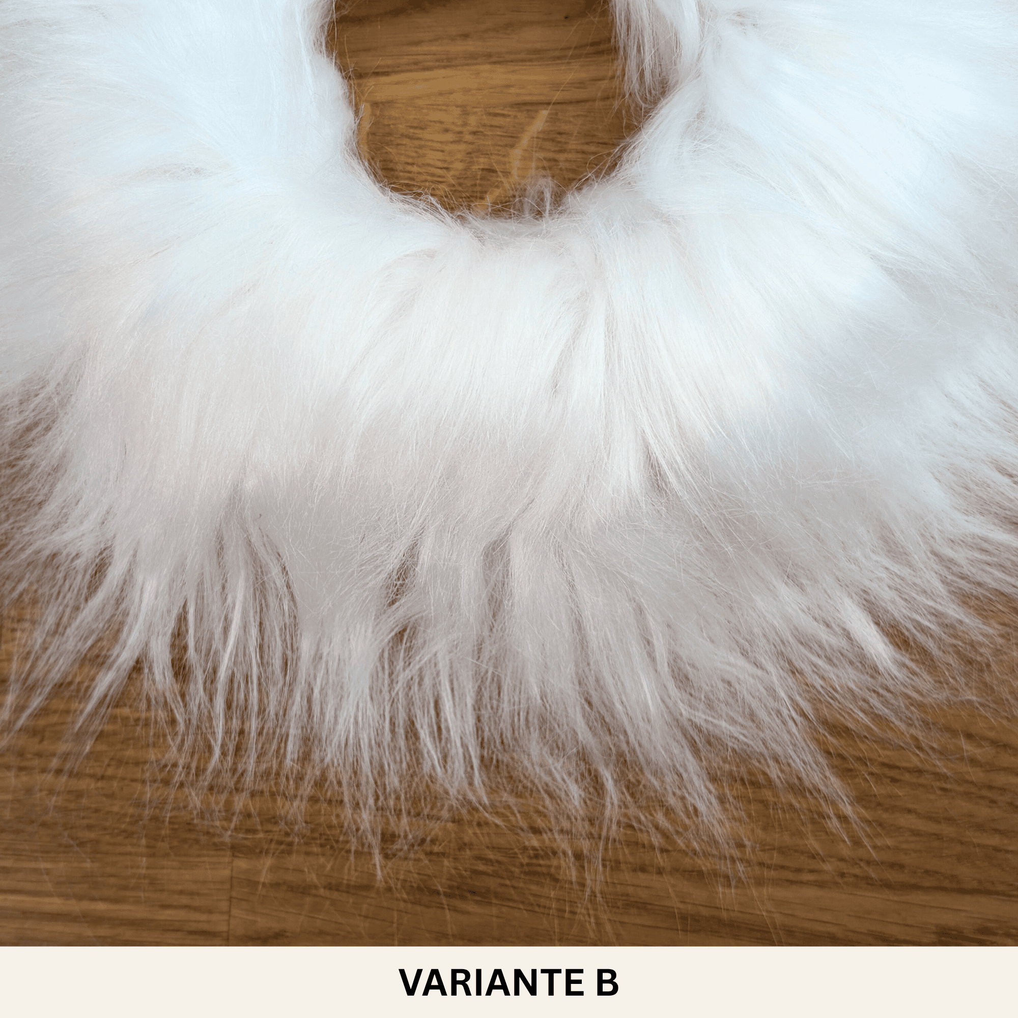 Weißer Fellkranz aus Kunstfell – gebürstet & ungebürstet (32 cm) – Bild 8