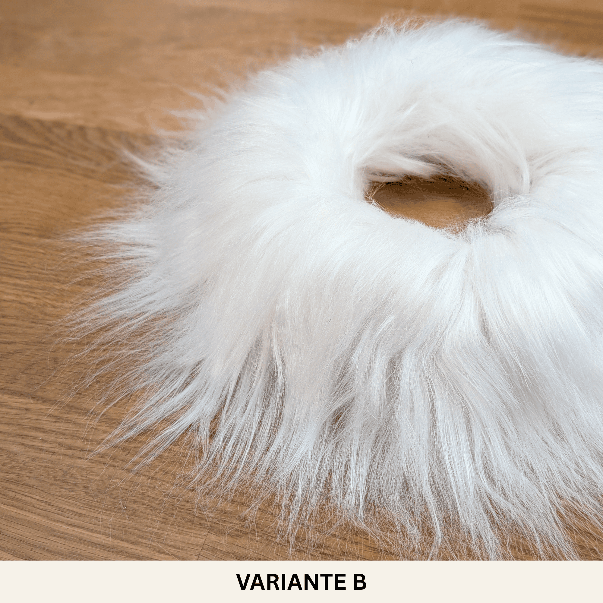 Weißer Fellkranz aus Kunstfell – gebürstet & ungebürstet (32 cm) – Bild 9