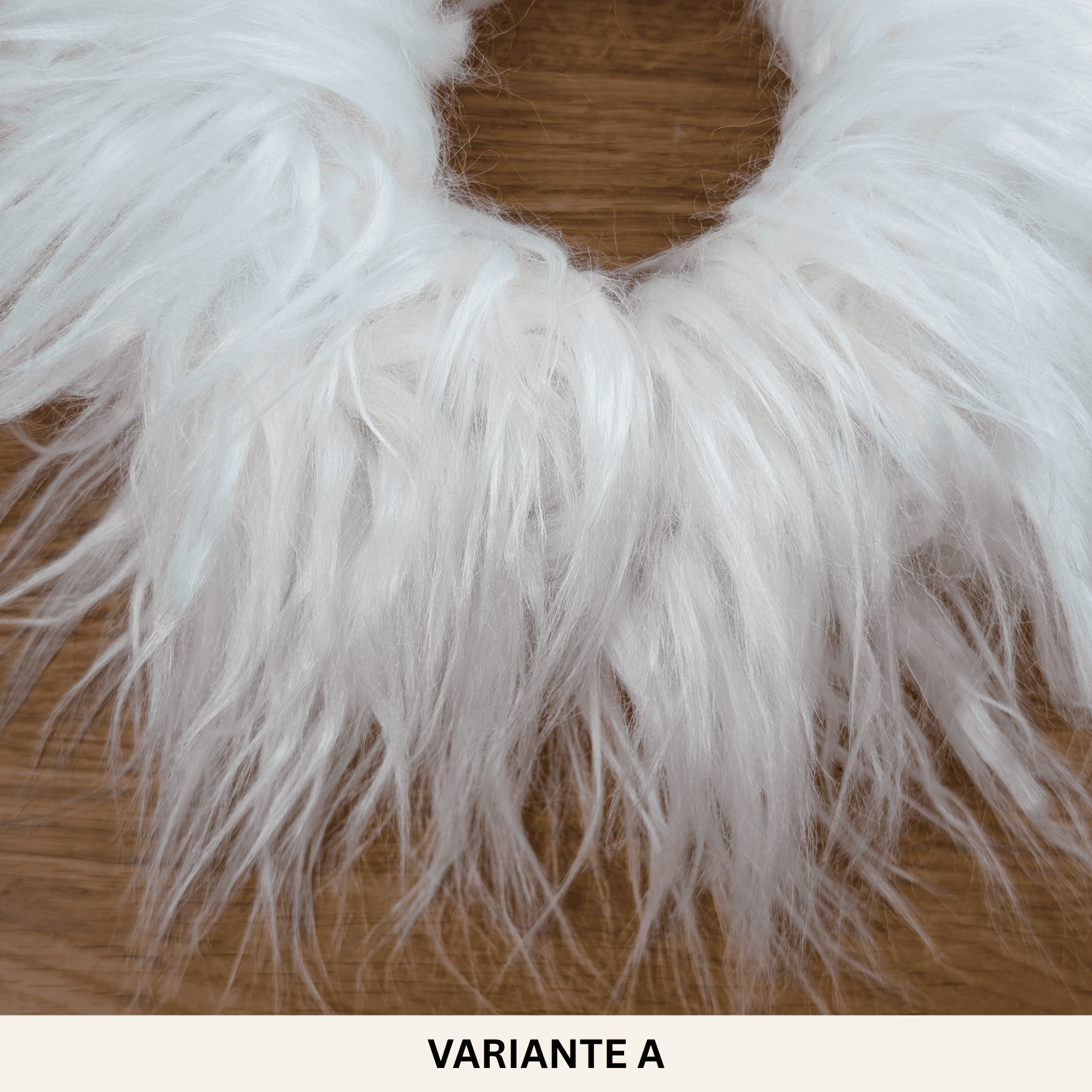 Weißer Fellkranz aus Kunstfell – gebürstet & ungebürstet (32 cm) – Bild 5