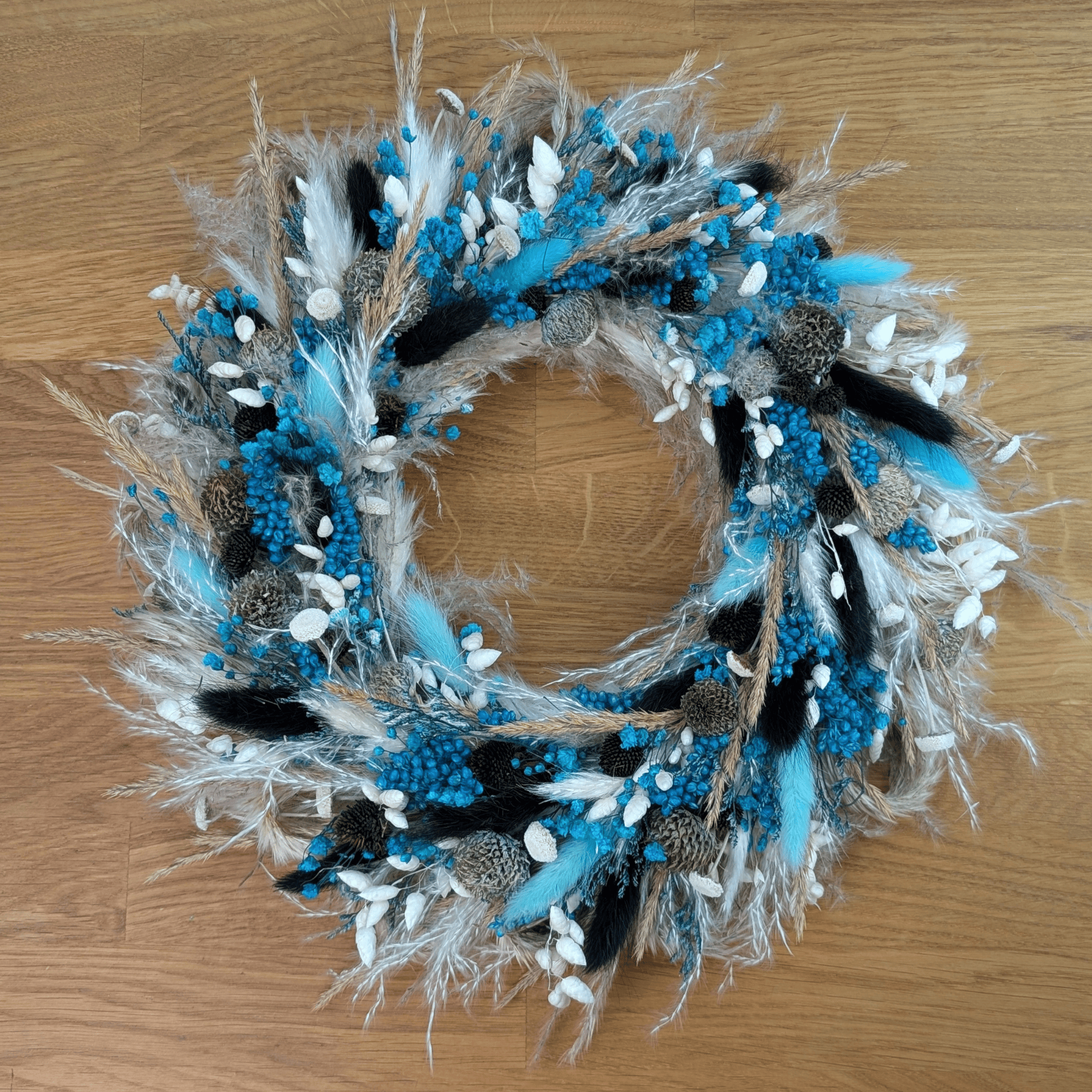 Trockenblumenkranz mit Pampas, Botao & Briza (31 cm)