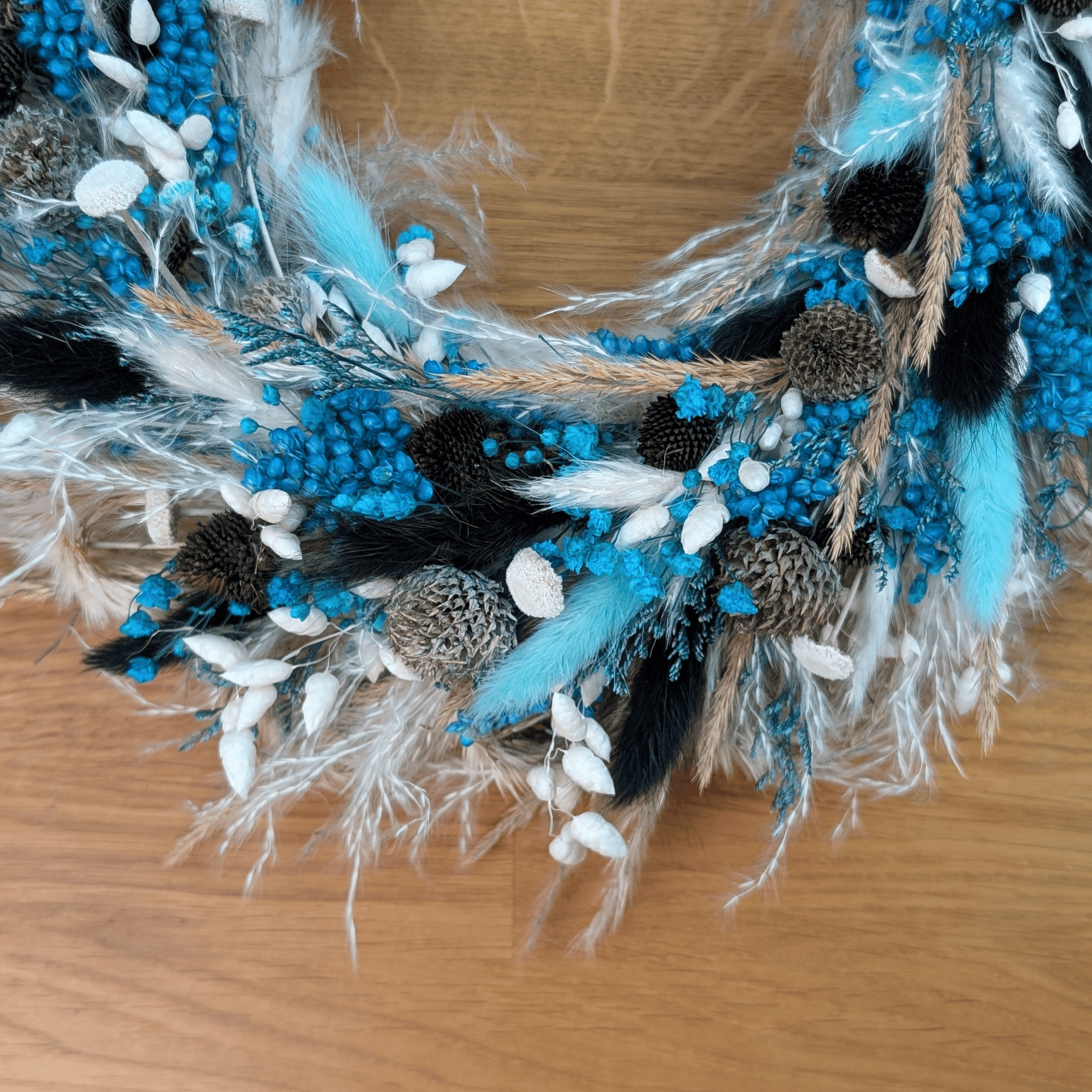 Trockenblumenkranz mit Pampas, Botao & Briza (31 cm) – Bild 5