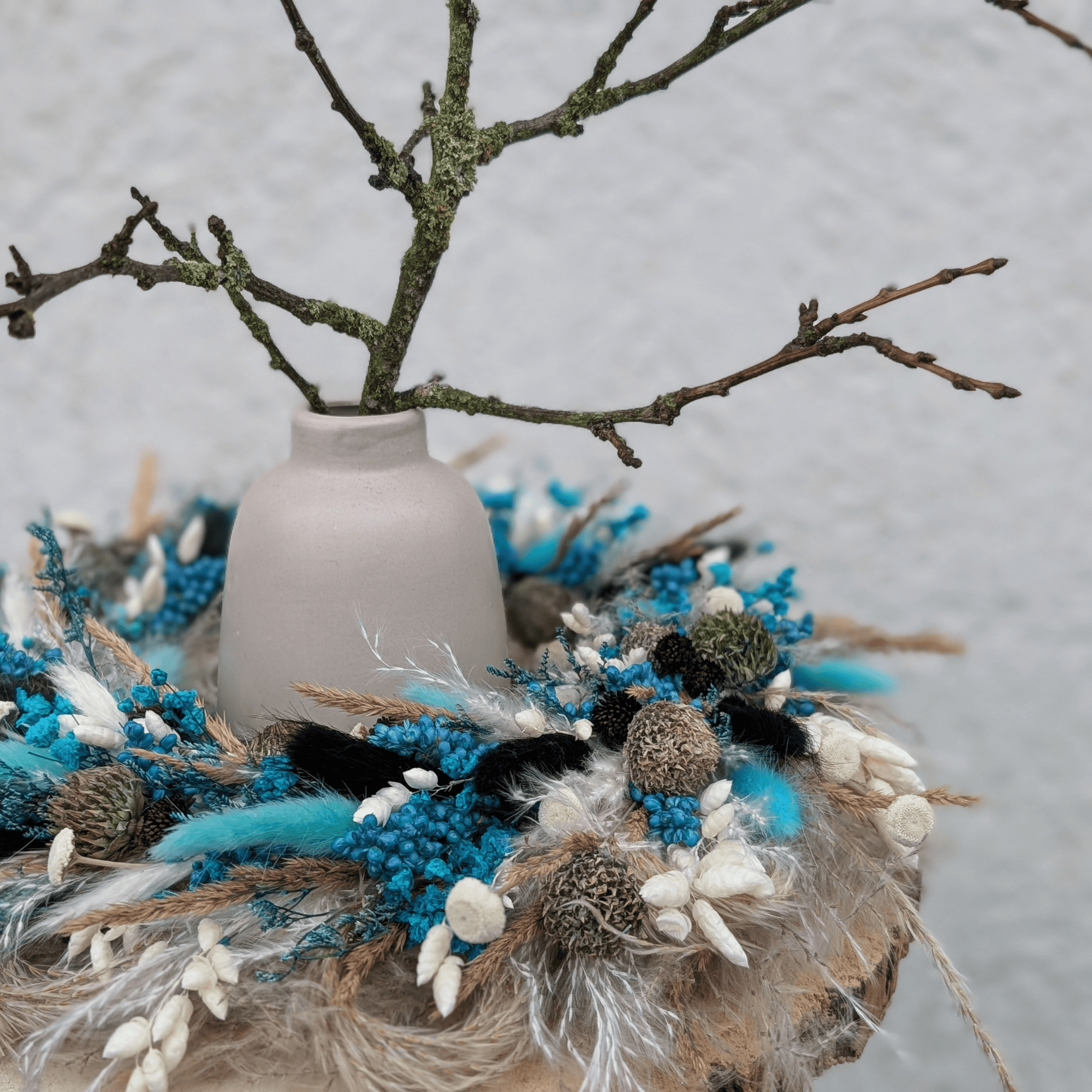 Trockenblumenkranz mit Pampas, Botao & Briza (31 cm) – Bild 2