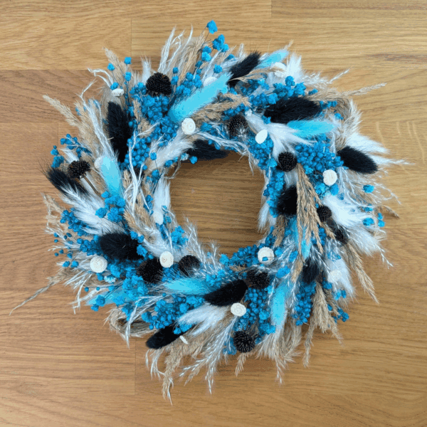 Trockenblumenkranz mit Pampas, Hasenschwanzgras & Botao (23 cm)
