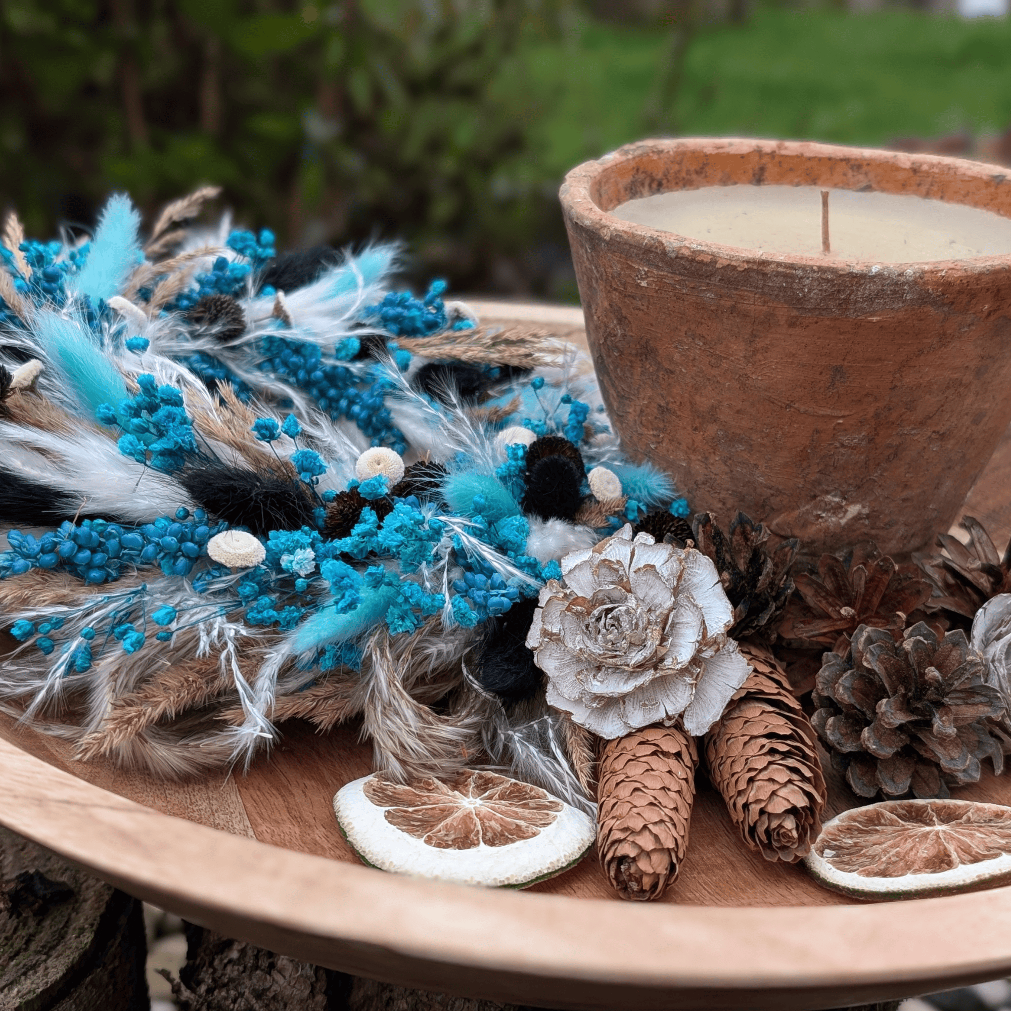 Trockenblumenkranz mit Pampas, Hasenschwanzgras & Botao (23 cm) – Bild 3