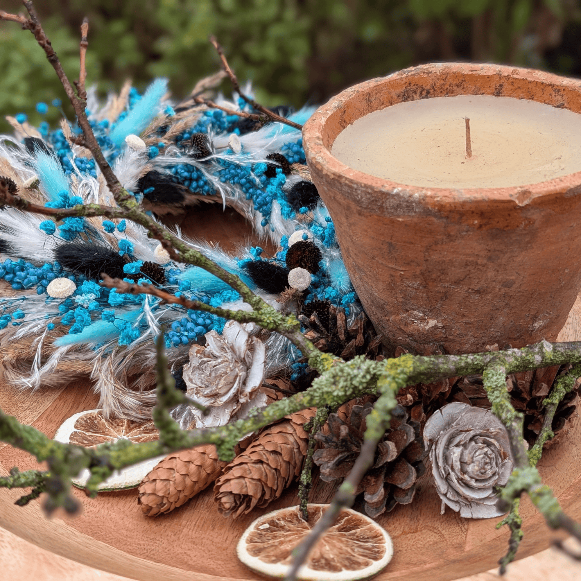 Trockenblumenkranz mit Pampas, Hasenschwanzgras & Botao (23 cm) – Bild 2