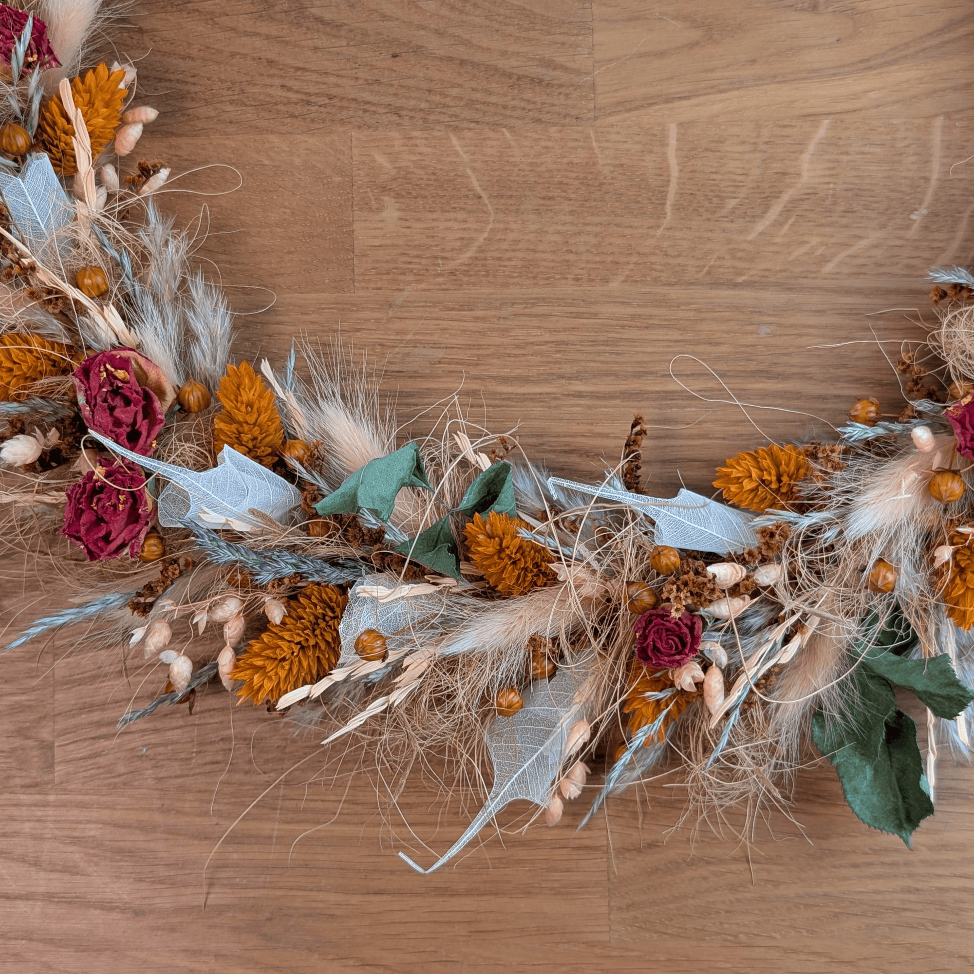 Trockenblumenkranz in Orange & Apricot – Bild 4