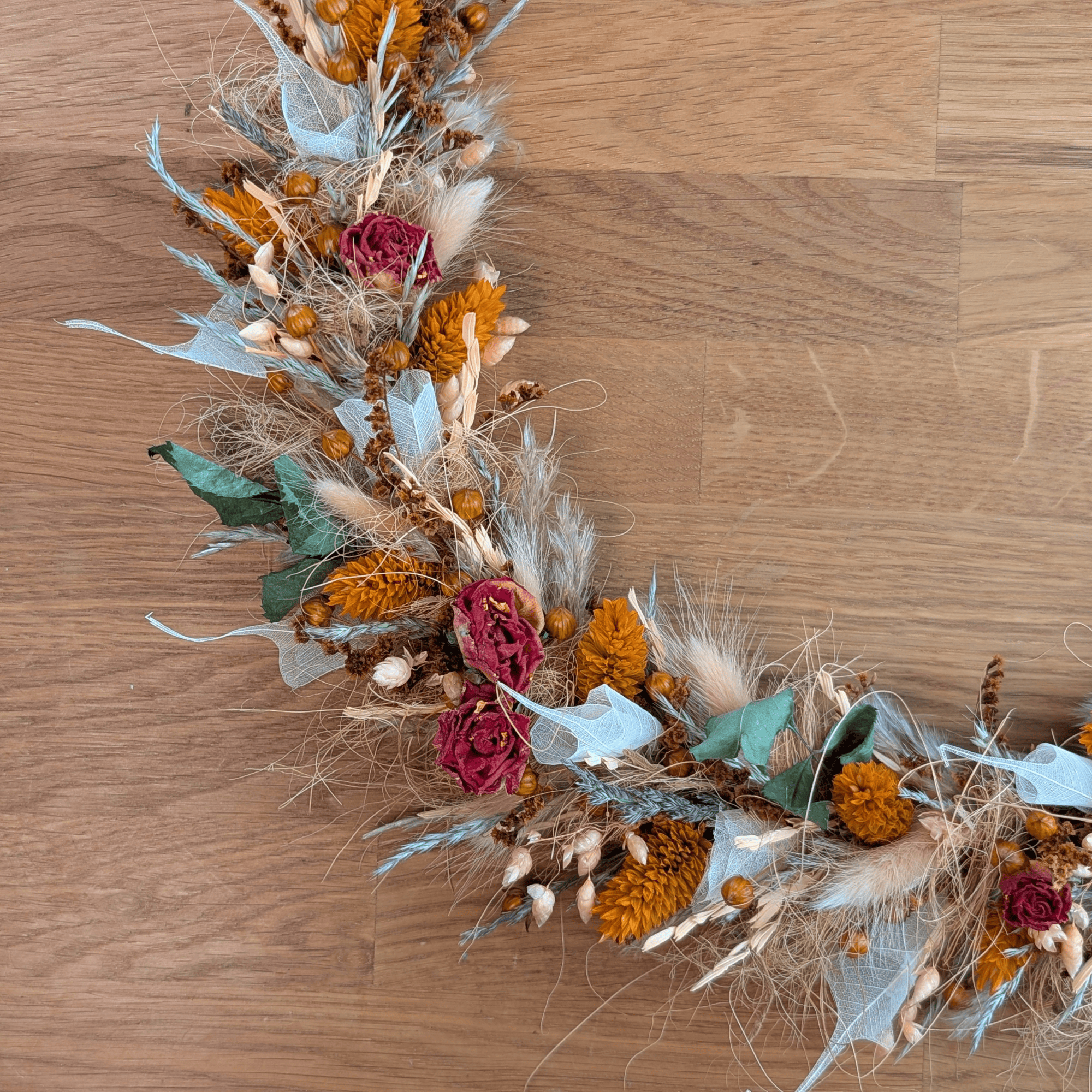 Trockenblumenkranz in Orange & Apricot – Bild 5