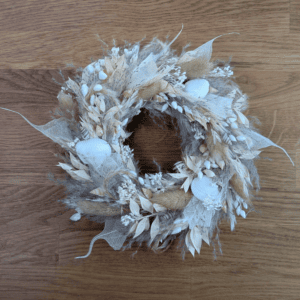 Kleiner Trockenblumenkranz mit Muscheln 23cm