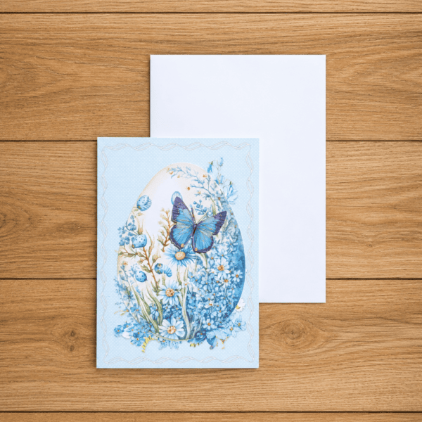 Grußkarte Frühling Schmetterling & Ei