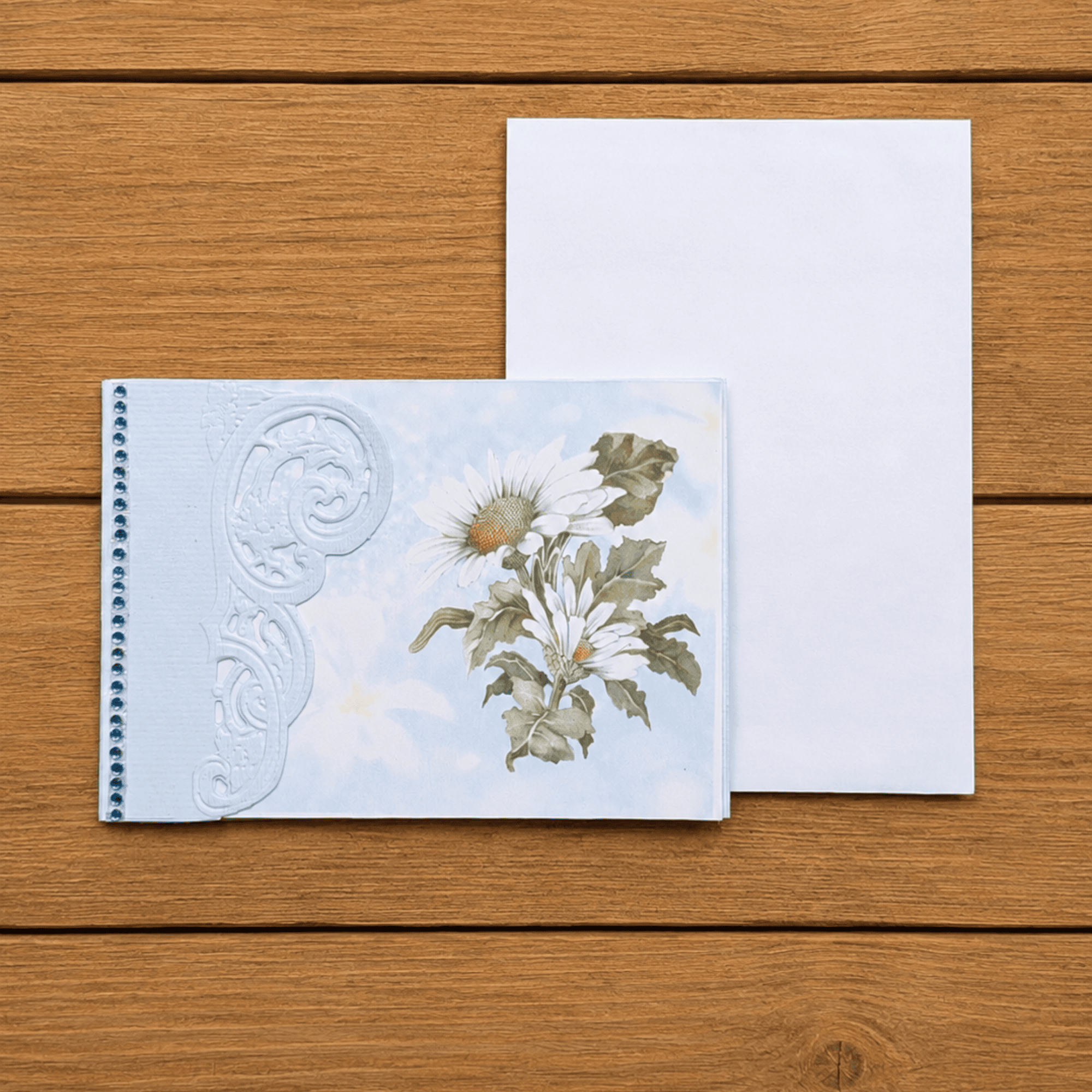 Grußkarte Frühling Blumenmotiv Blau