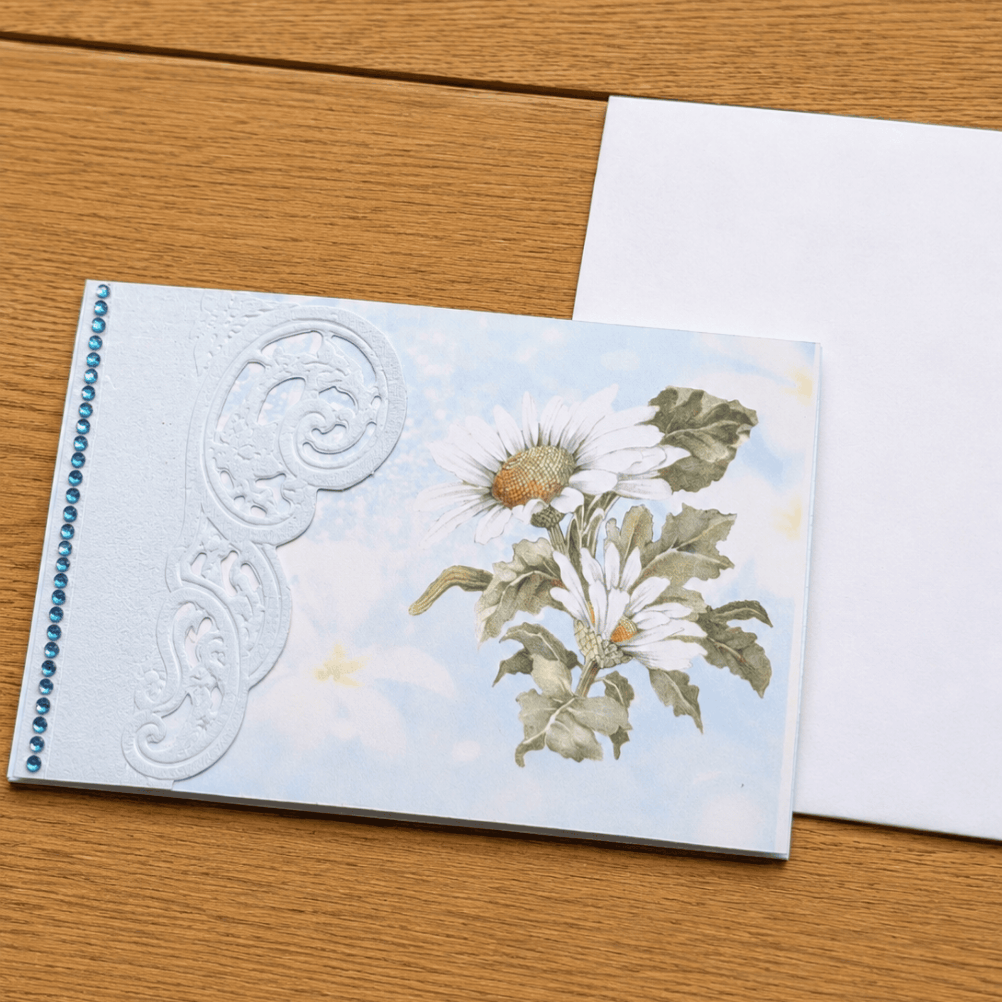 Grußkarte Frühling Blumenmotiv Blau – Bild 2