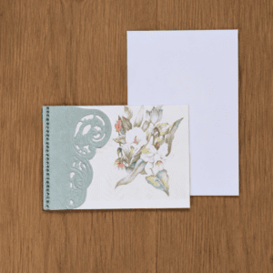 Gru&szlig;karte Fr&uuml;hling Blumenmotiv Gr&uuml;n