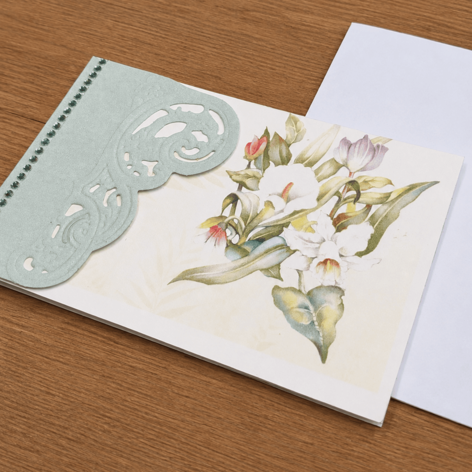 Grußkarte Frühling Blumenmotiv Grün – Bild 2