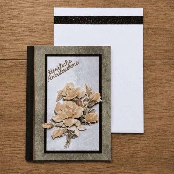 Grußkarte Trauer Rosenstrauß