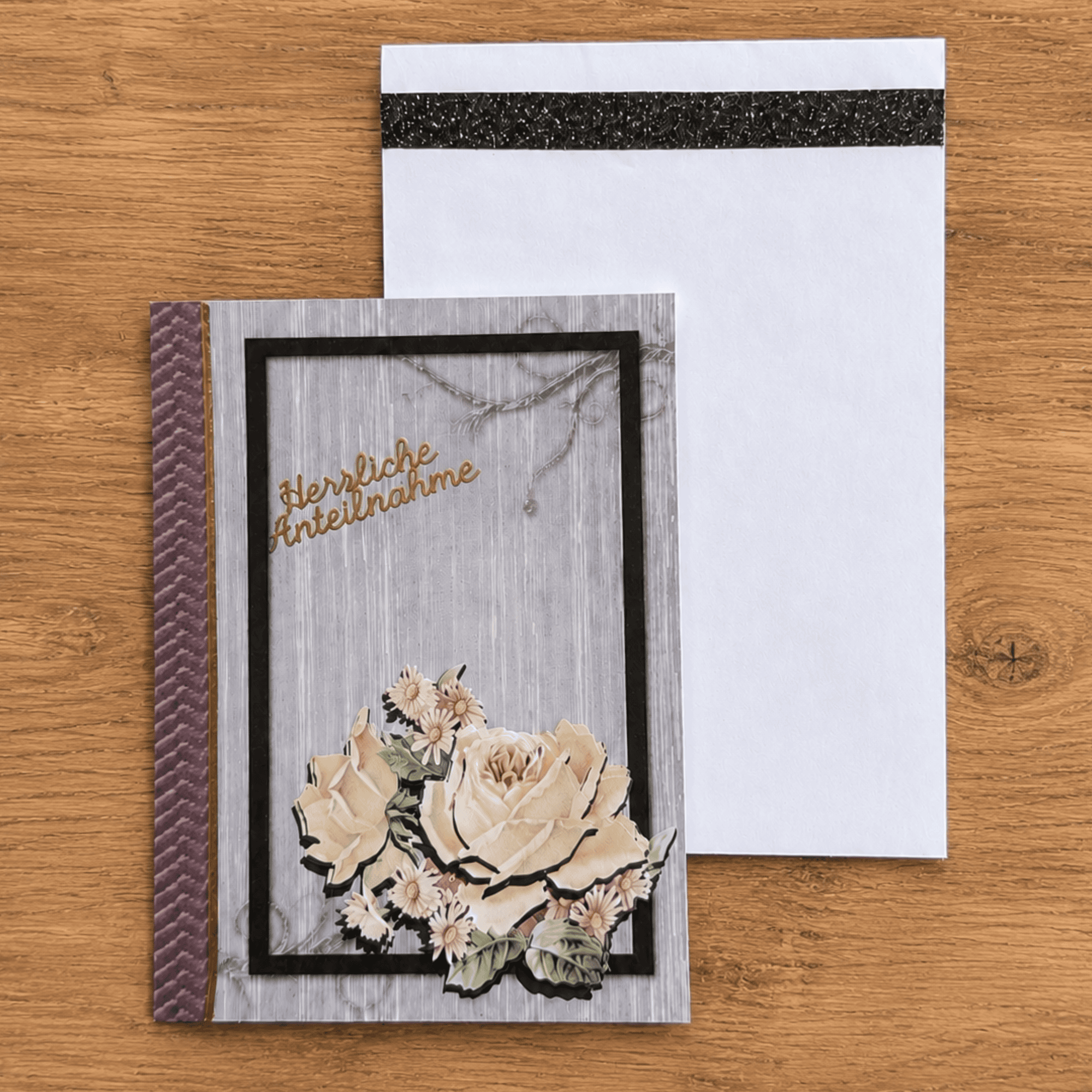 Grußkarte Trauer Blumenmotiv