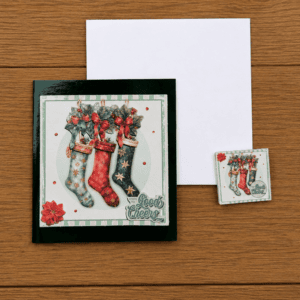 Grußkarte Winter Weihnachtssocken
