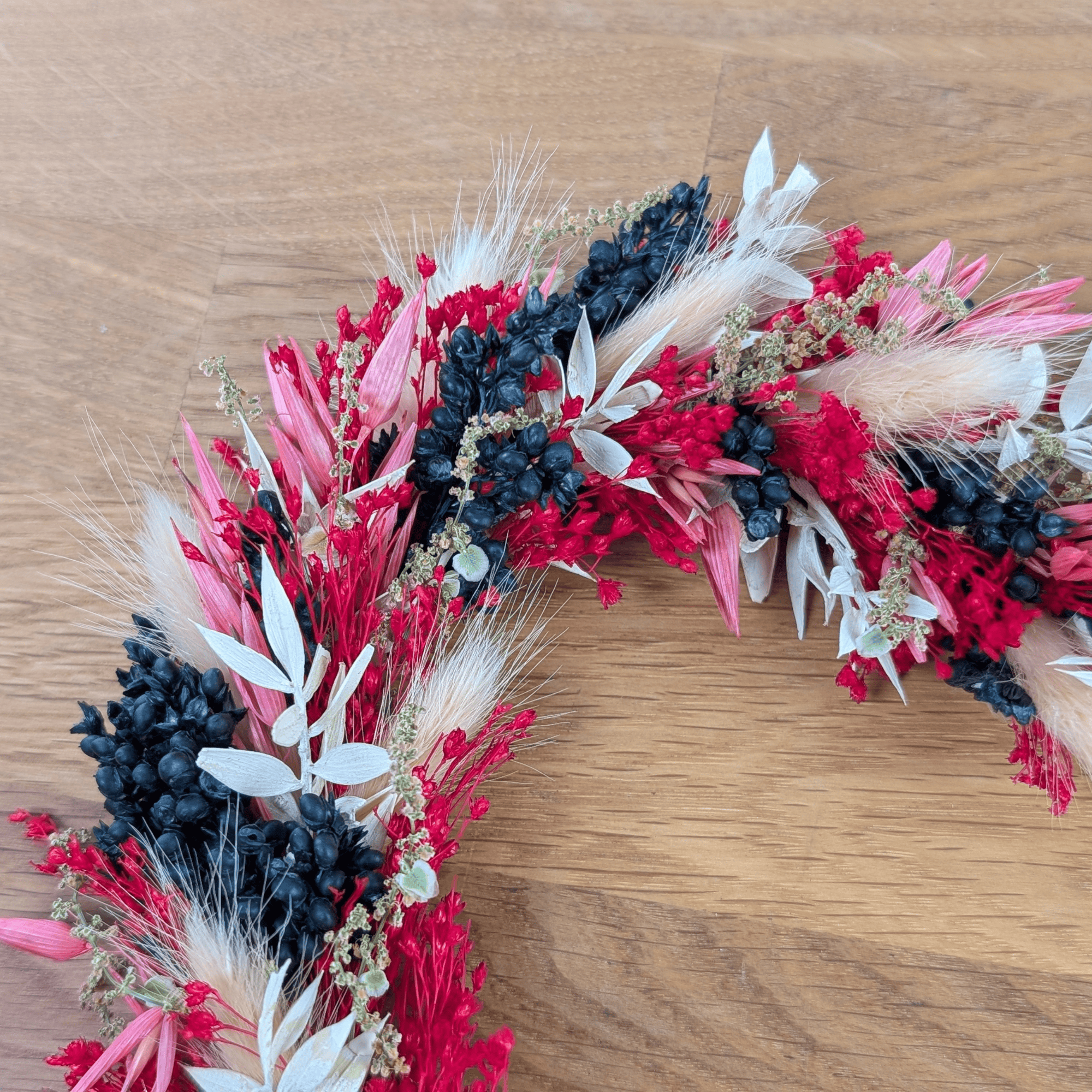 Trockenblumenherz mit Sorghumhirse und BroomBloom – 26 x 26 cm – Bild 4