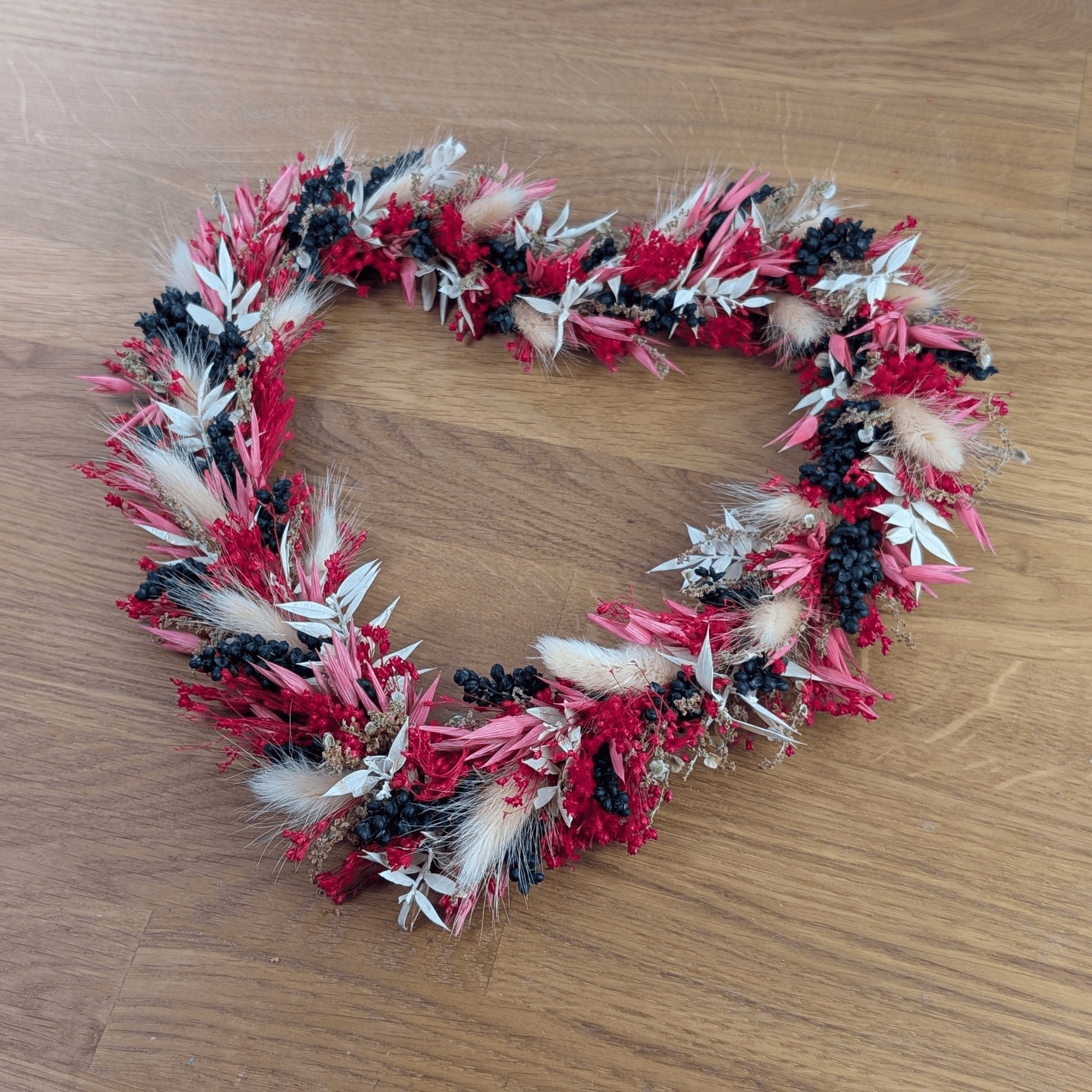 Trockenblumenherz mit Sorghumhirse und BroomBloom – 26 x 26 cm – Bild 3