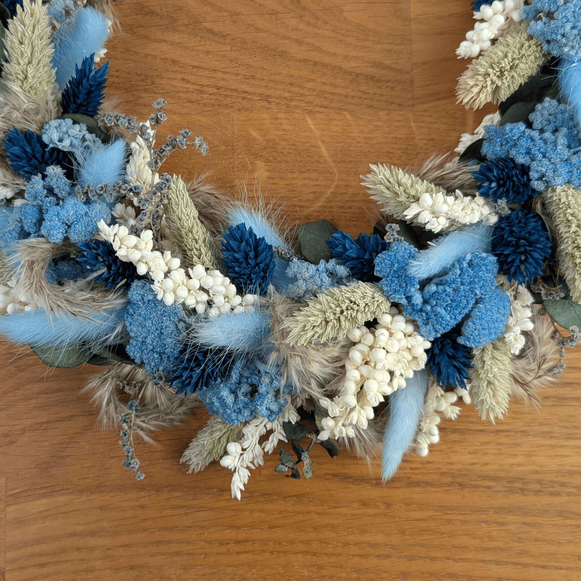Trockenblumenkranz mit Phalaris und Spitze – 27 cm – Bild 5