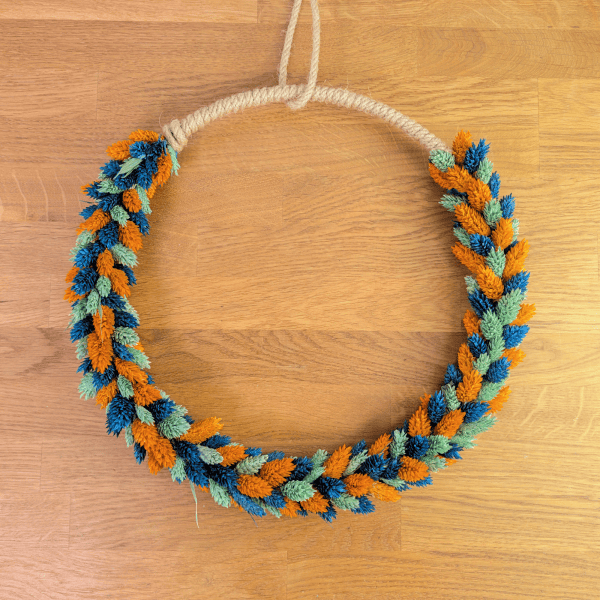 Trockenblumenkranz mit Phalaris in 3 Farben – 35 cm