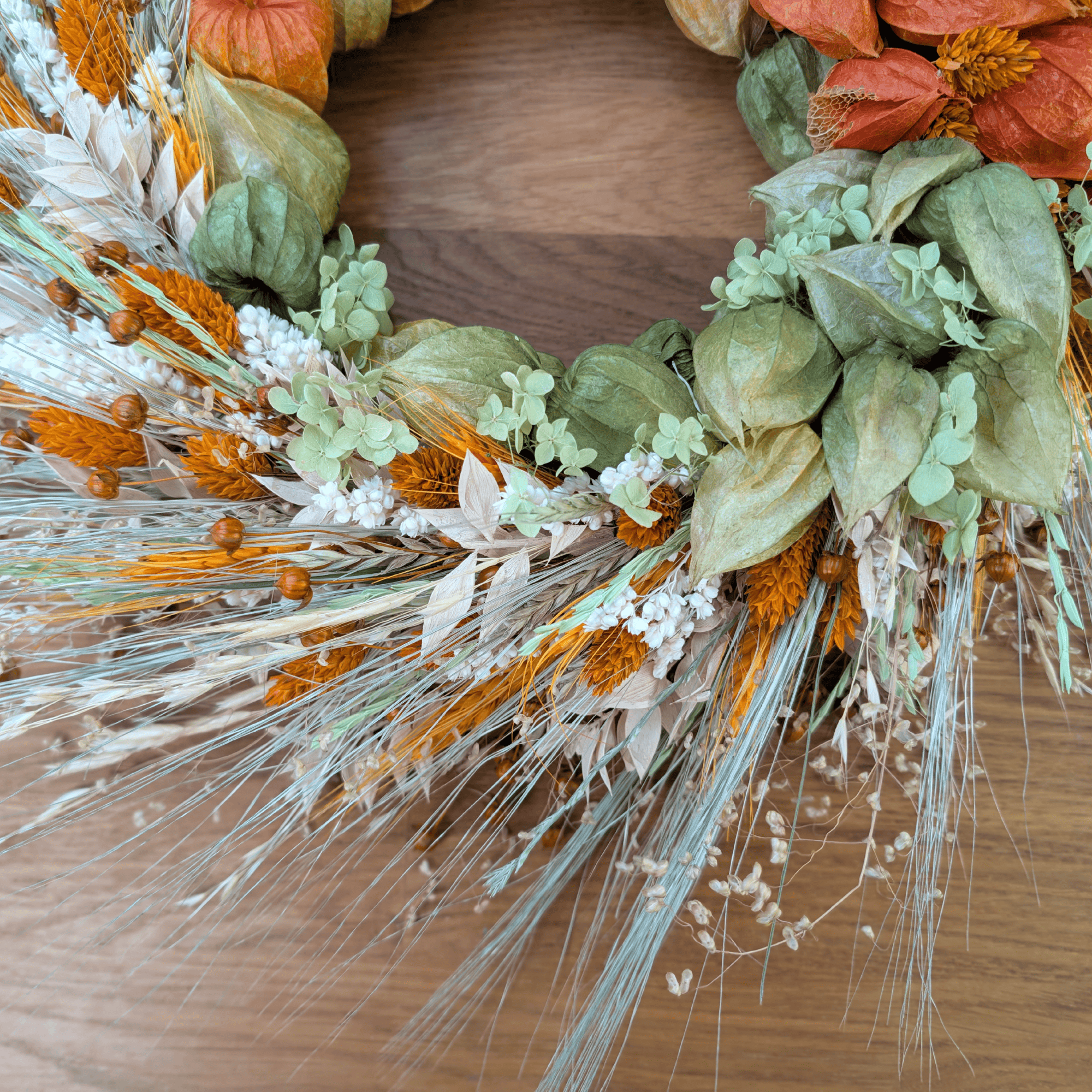 Trockenblumenkranz mit Physalis – 43 cm – Bild 5
